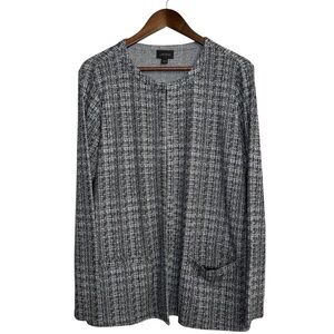 J. Jill cardigan women's large black white minimalist neutral office work career